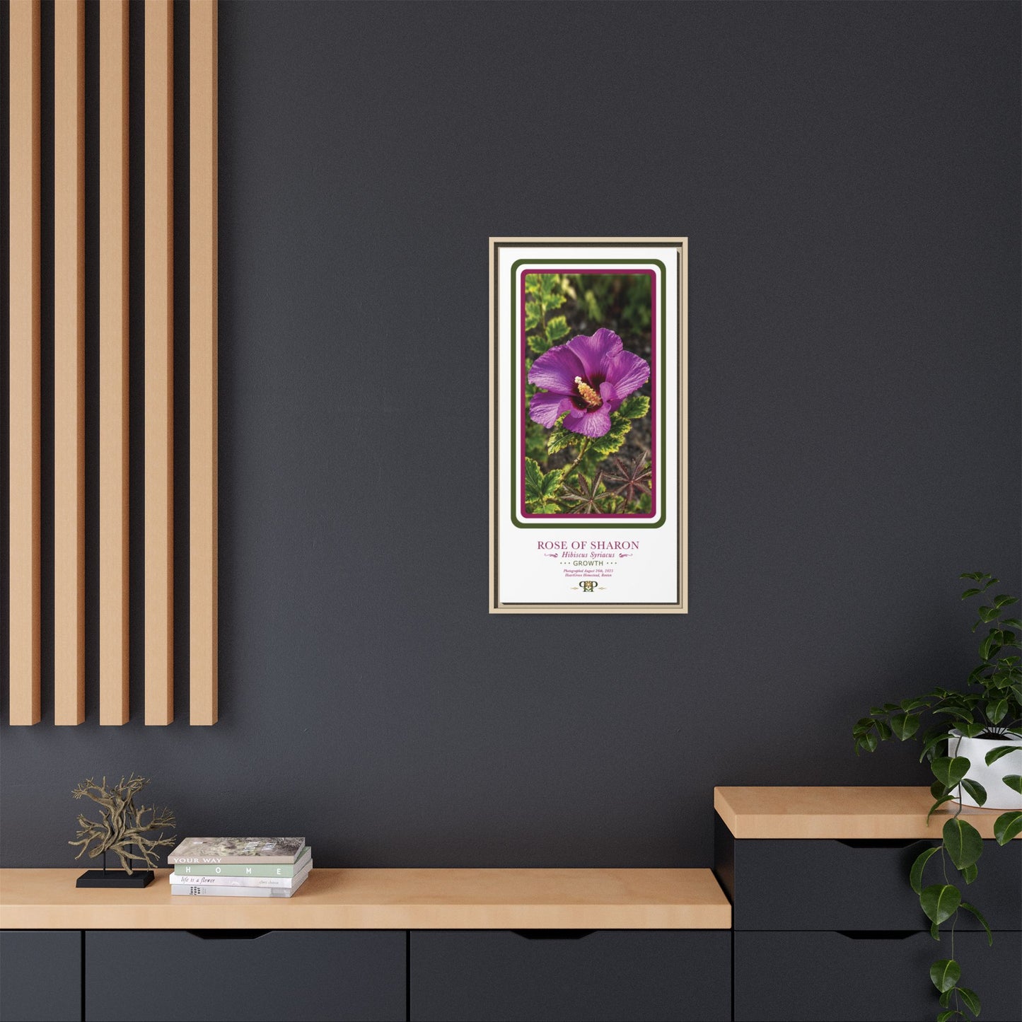 Framed “Growth” Hibiscus Botanical Wall Art - “PRIDE, PLANTED: ROOTED IN WORTH” COLLECTION