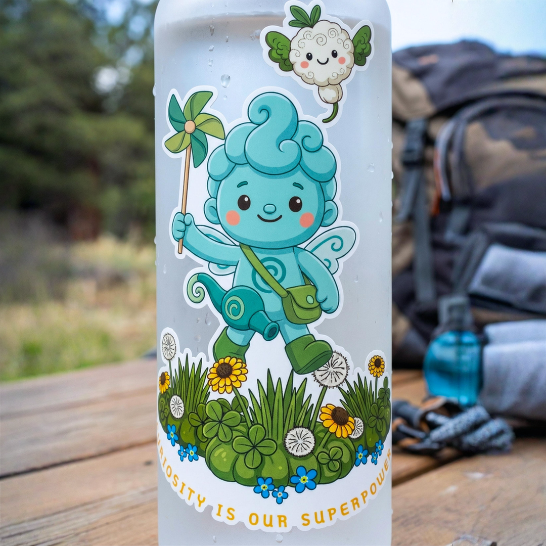Breezie & Nimbus “Curiosity Is Our Superpower” Sticker — Cute Kiss-Cut Vinyl Decal