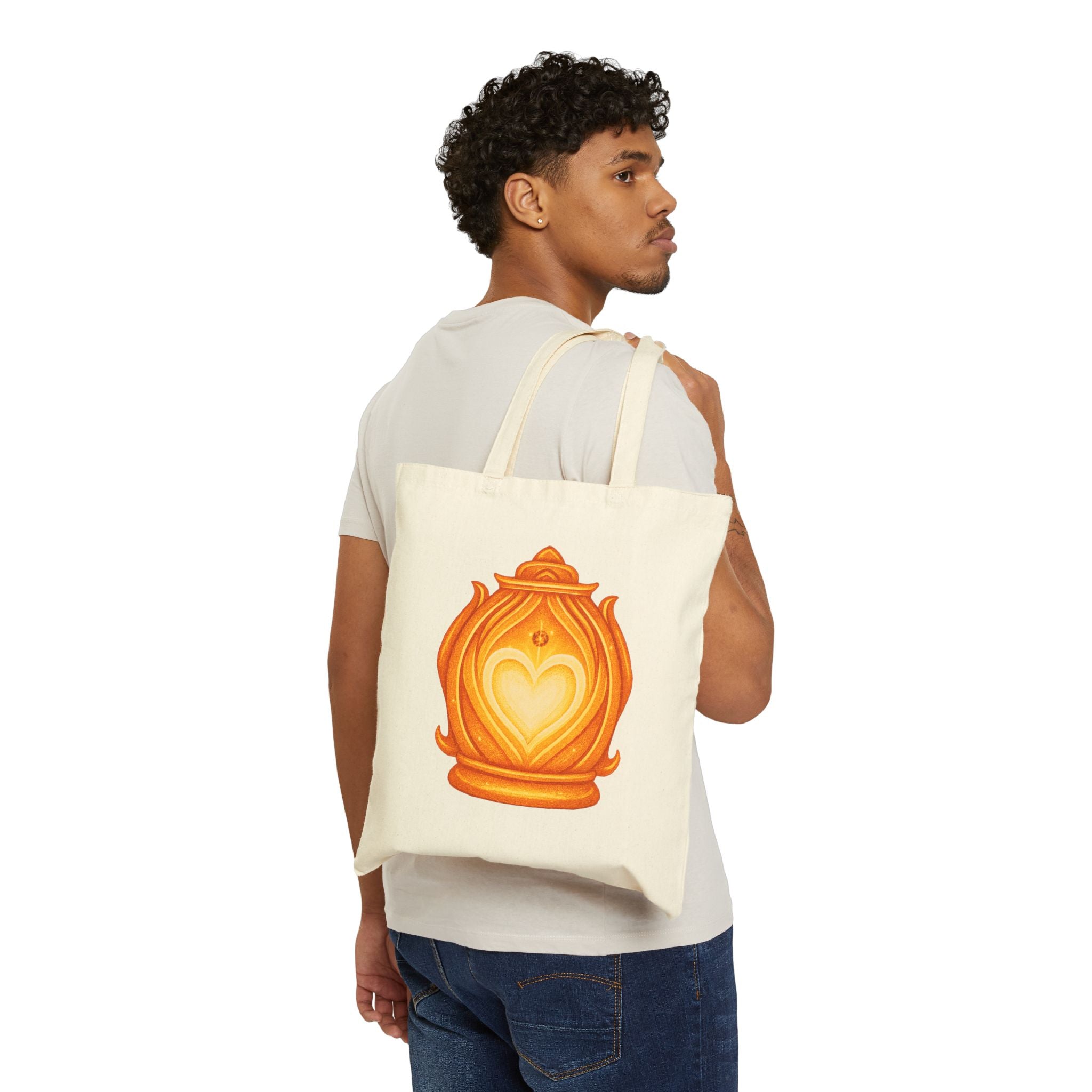 Sprout The Seedling Brother Tote Bag — Cute Plant Character Canvas Tote with Lantern Artwork