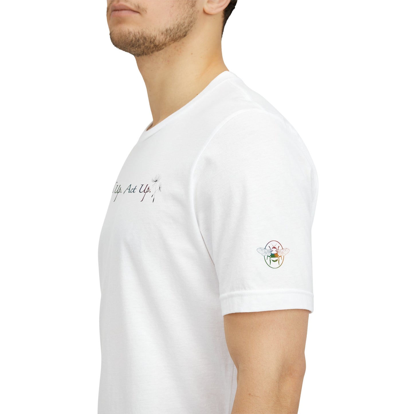 Dandelion & Bees Tee — “Stand Up. Speak Up. Act Up.” Floral Graphic Tee