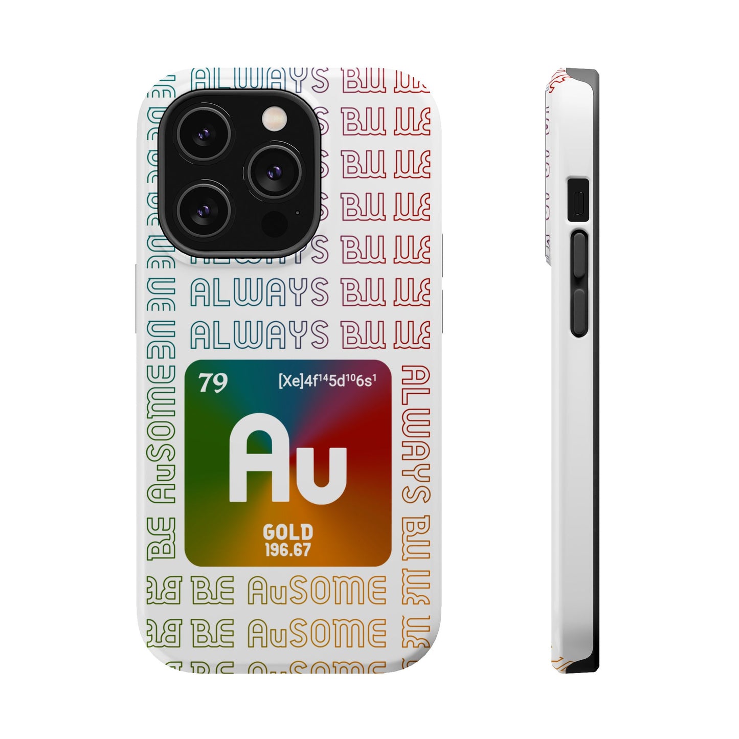 Magnetic Phone Case — 'Au Gold' Periodic Table Design (Be AuSome)