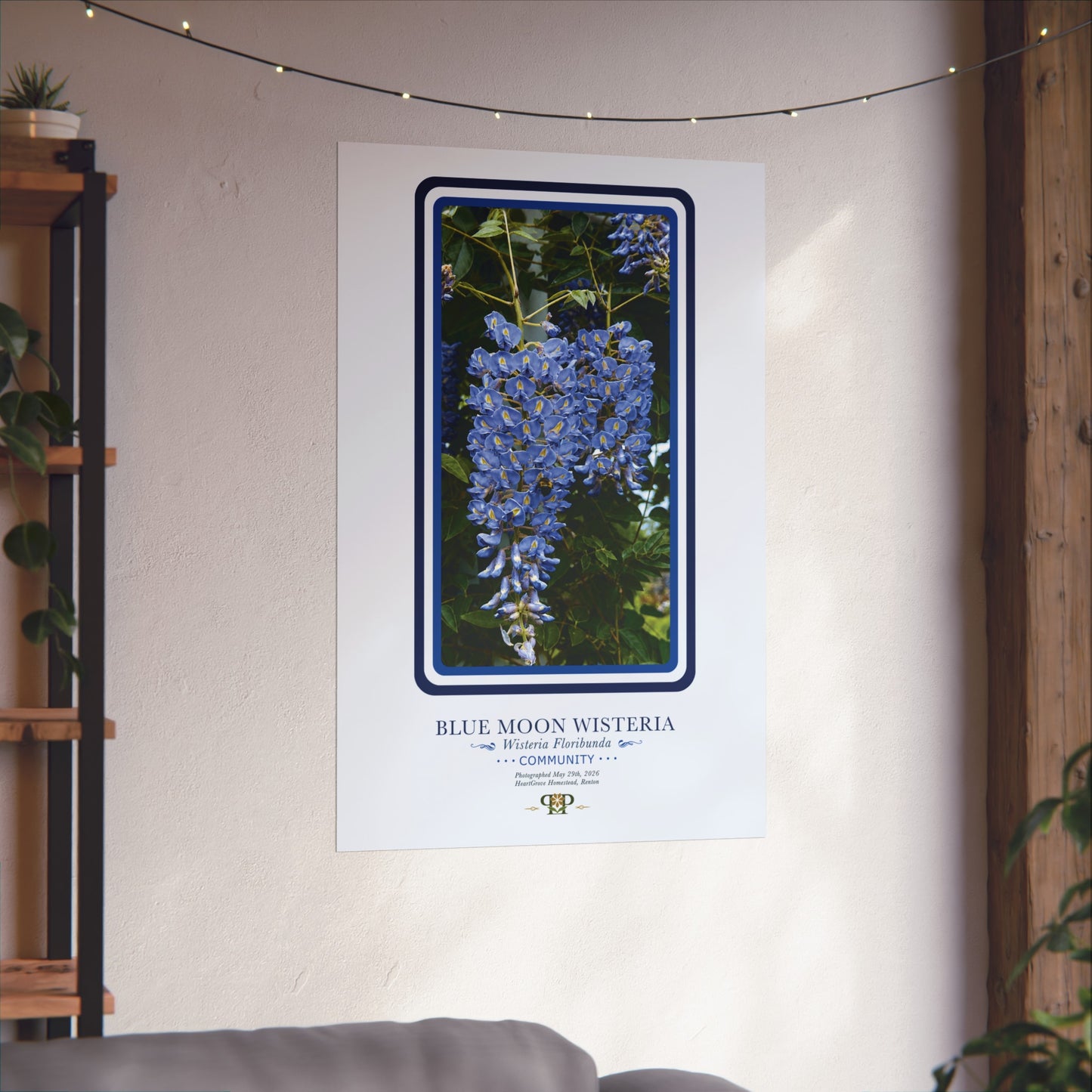 Blue Moon Wisteria Fine Art Poster | Botanical Wall Art | Community Nature Print