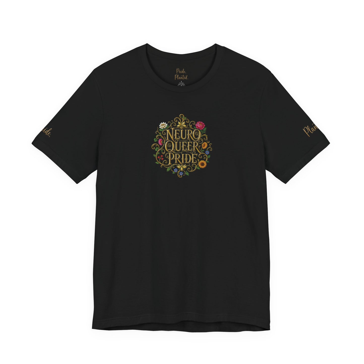 Neuro Queer Pride T-Shirt | Floral Neurodiversity Pride Tee