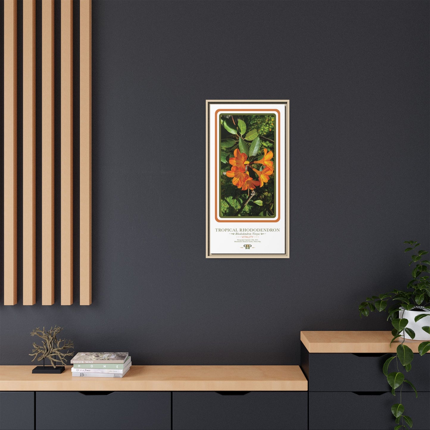 Framed “Vitality” Orange Azalea Botanical Wall Art - “PRIDE, PLANTED: ROOTED IN WORTH” COLLECTION