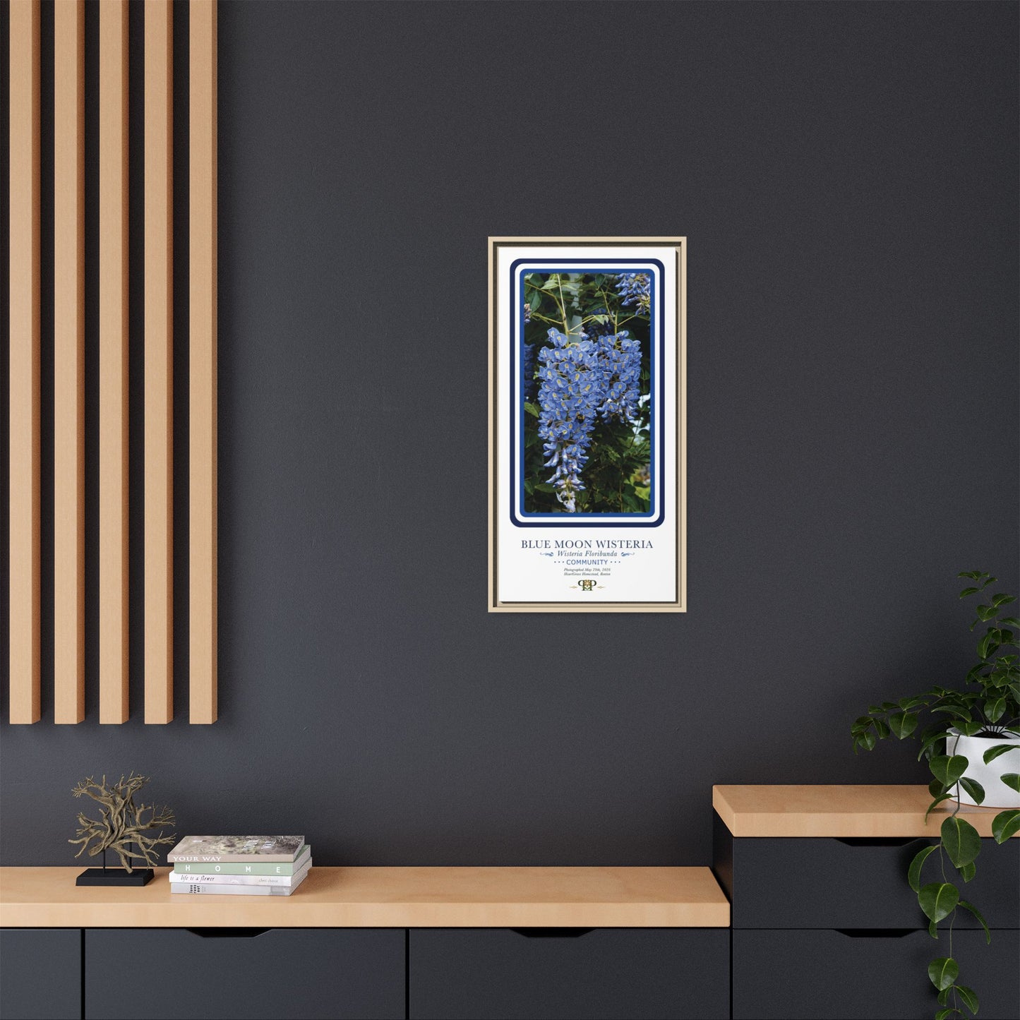 Framed “Community” Blue Moon Wisteria Botanical Wall Art - “PRIDE, PLANTED: ROOTED IN WORTH” COLLECTION
