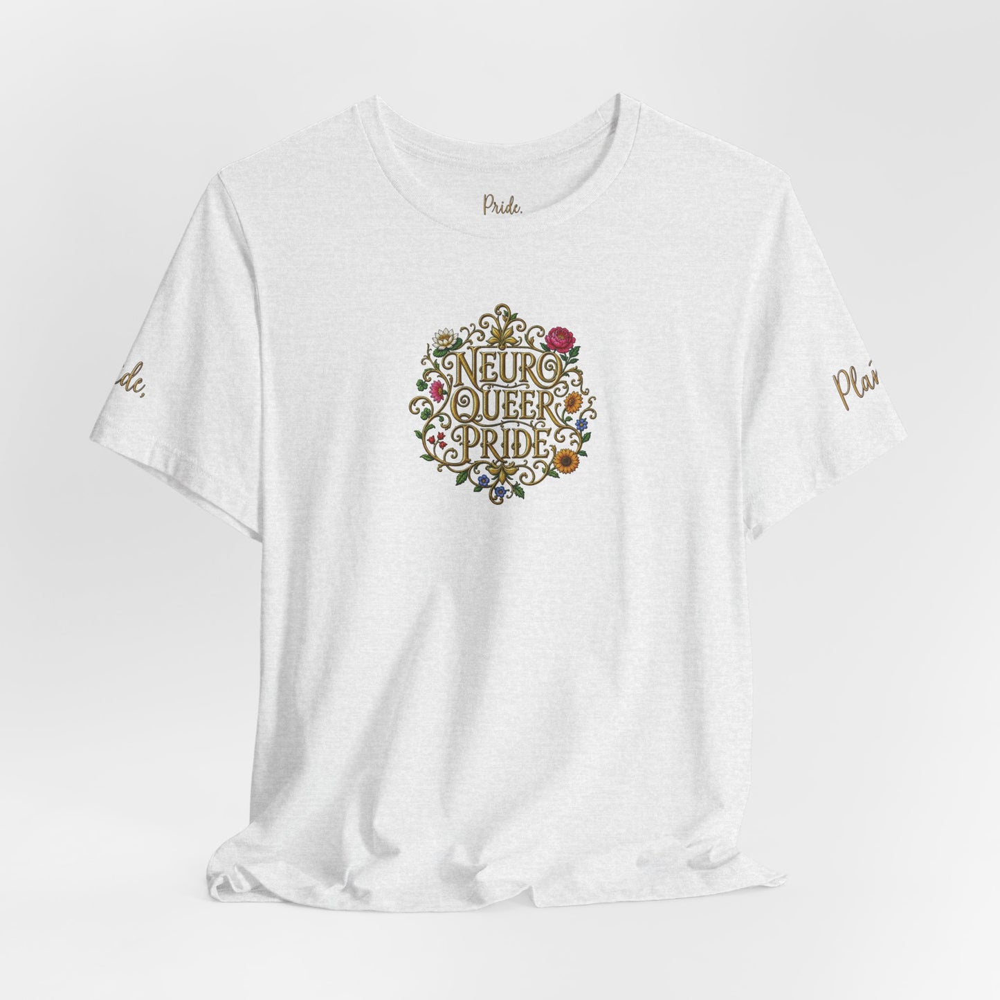 Neuro Queer Pride T-Shirt | Floral Neurodiversity Pride Tee