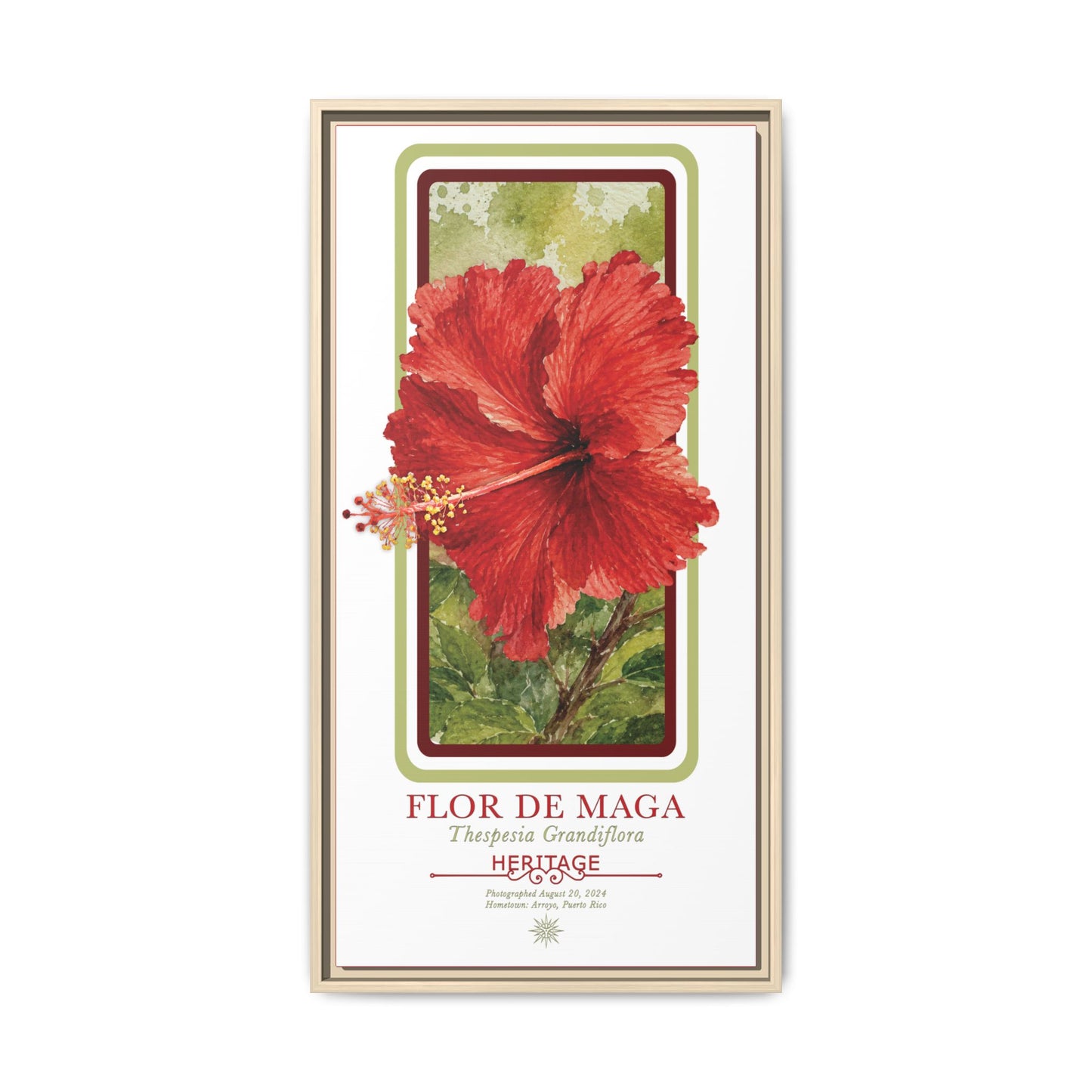 "Flor de Maga" Heritage Botanical Art Print — GroveSense Garden of Belonging Series