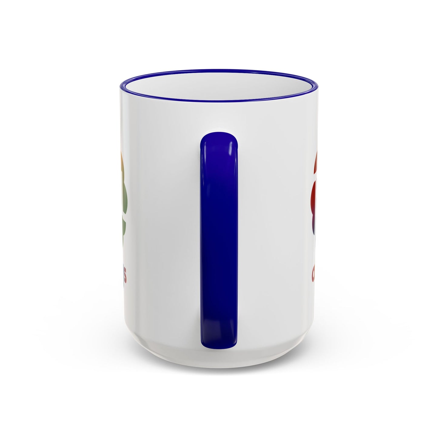 Always BU 15oz Accent Rim & Handle Mug — 'Be You' Rainbow Brain Ceramic Coffee Cup