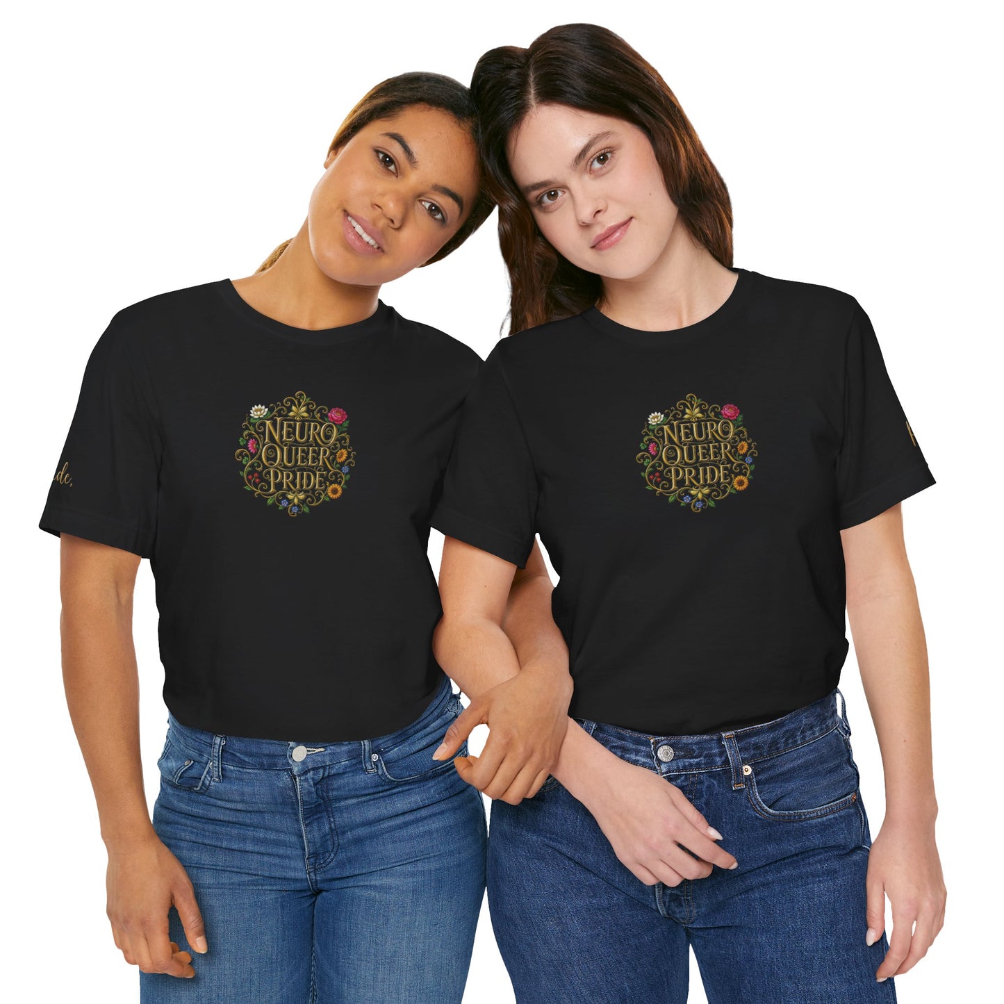 Neuro Queer Pride T-Shirt | Floral Neurodiversity Pride Tee