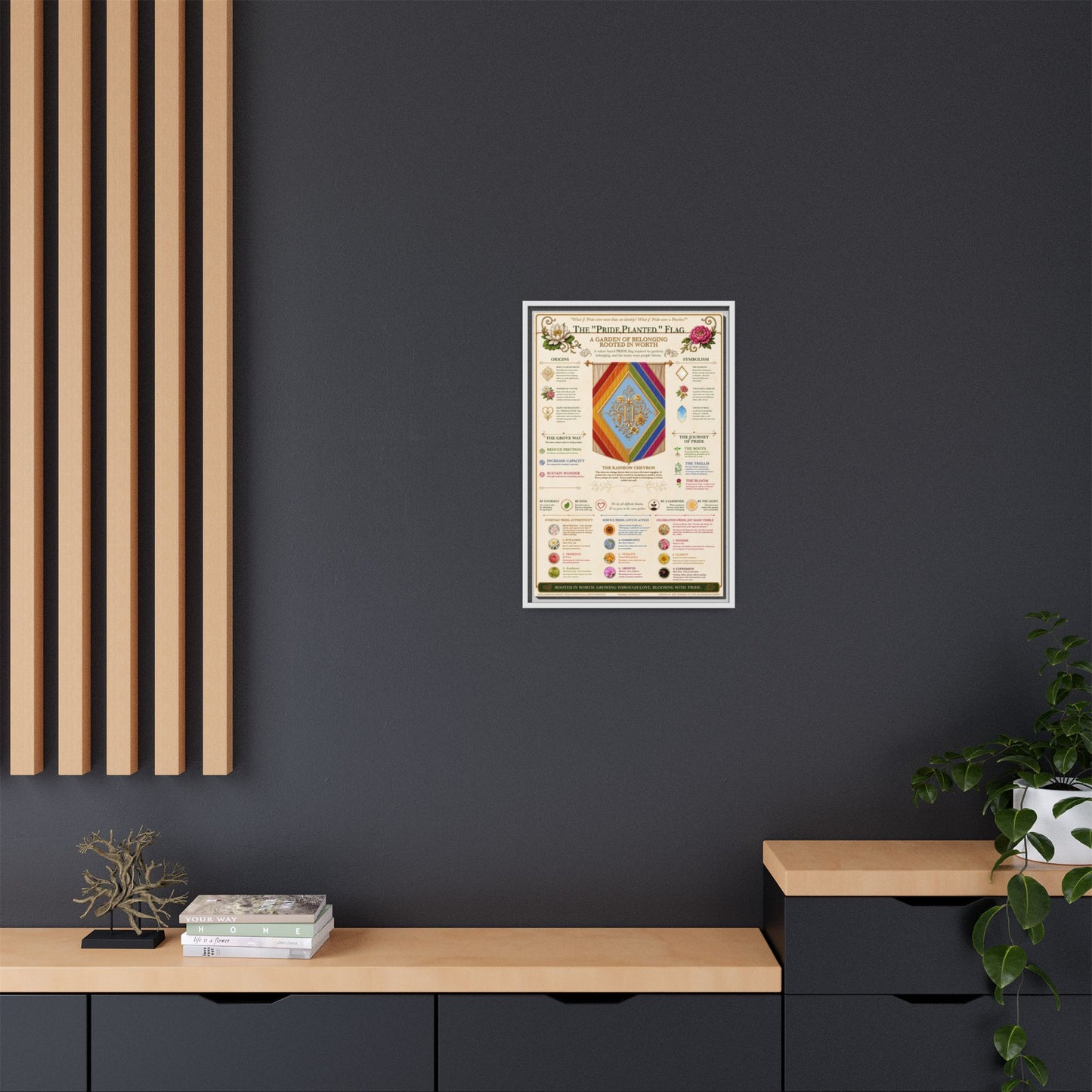 Framed Matte Canvas — Pride, Planted Flag | Garden of Belonging Art Print