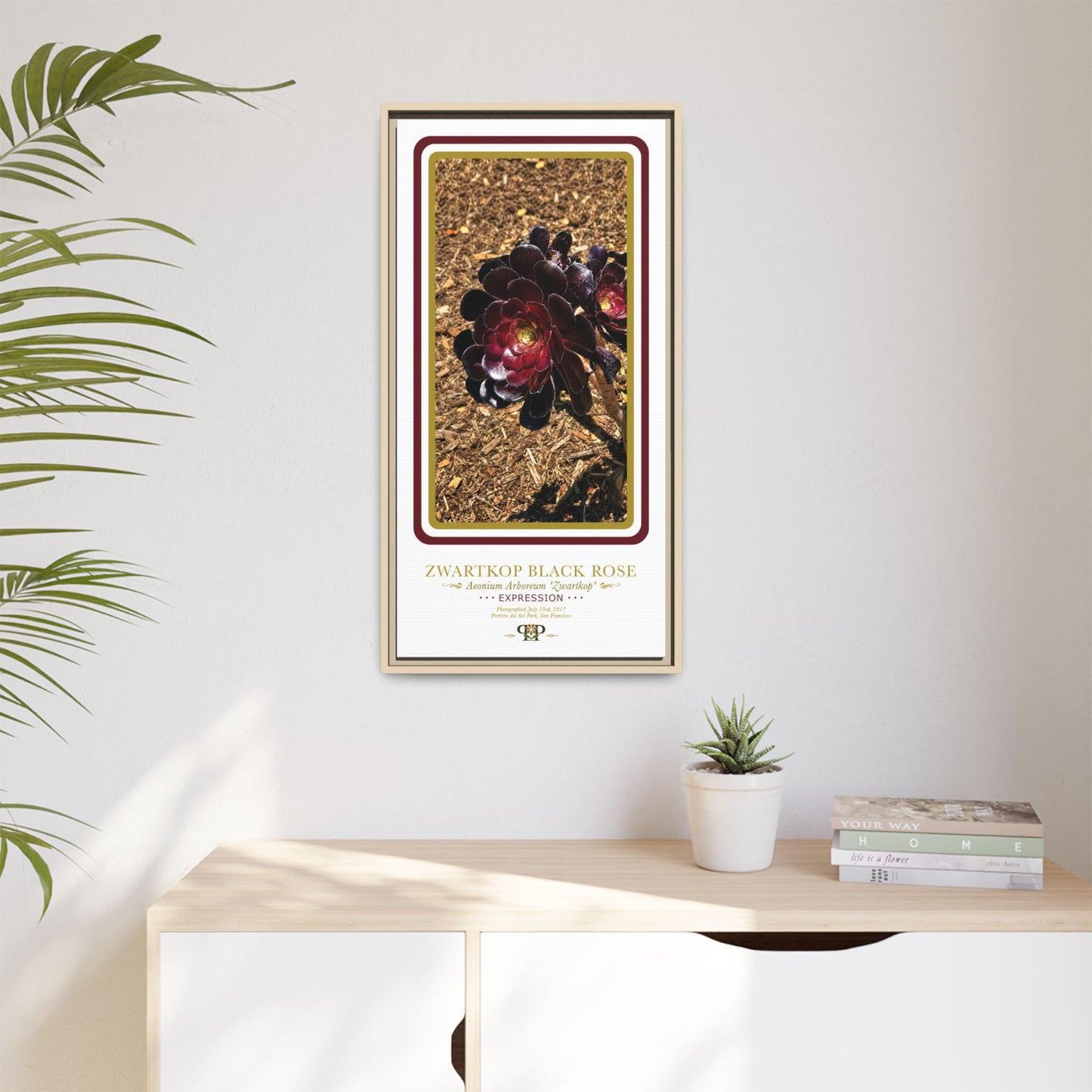 Framed “Expression” Black Rose Botanical Wall Art - “PRIDE, PLANTED: ROOTED IN WORTH” COLLECTION