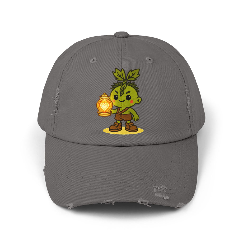 Heartlight Collection - Distressed Cap — Cute Sprout Lantern Graphic Hat