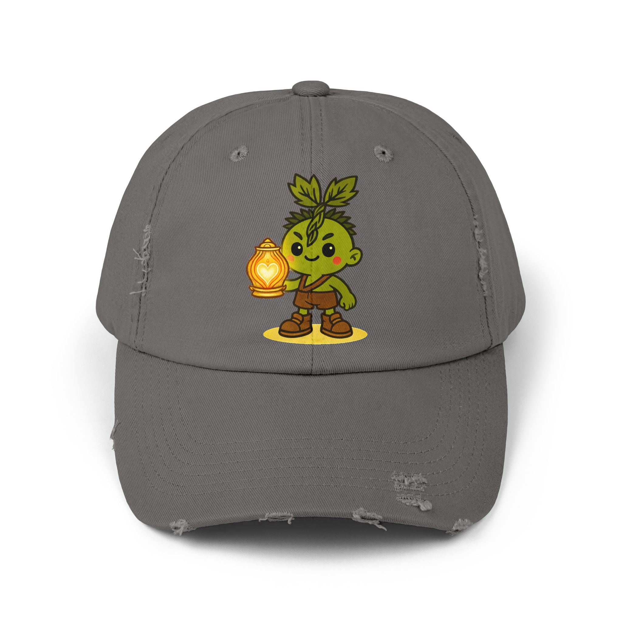 Heartlight Collection - Distressed Cap — Cute Sprout Lantern Graphic Hat