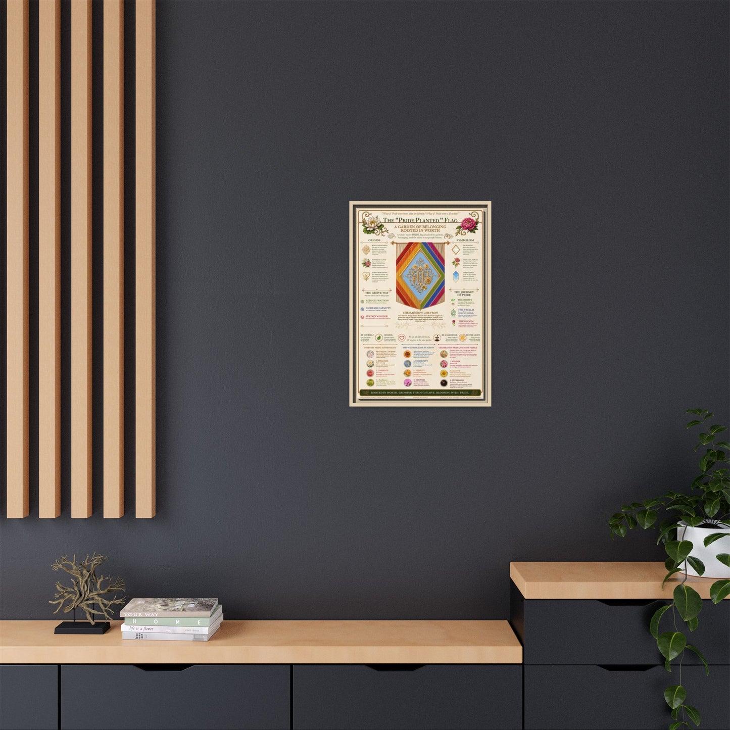 Framed Matte Canvas — Pride, Planted Flag | Garden of Belonging Art Print