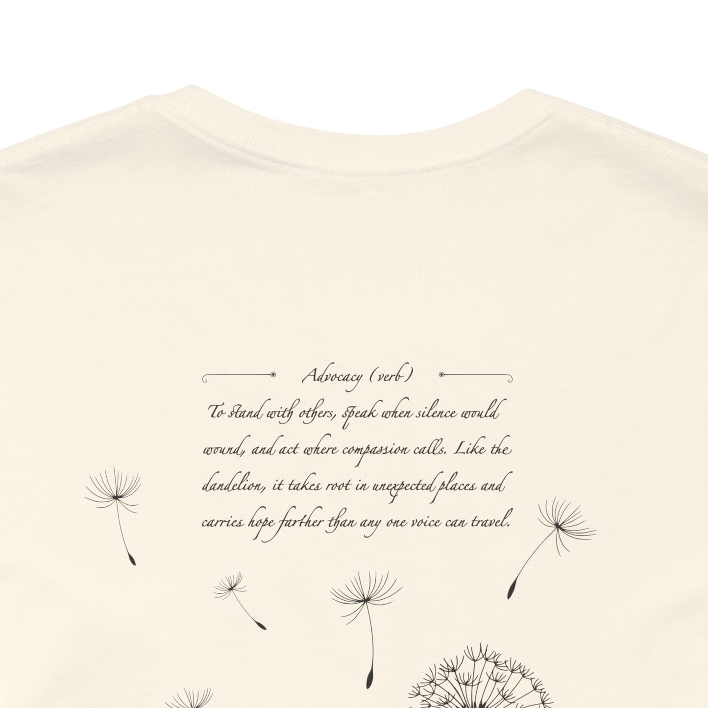Dandelion & Bees Tee — “Stand Up. Speak Up. Act Up.” Floral Graphic Tee