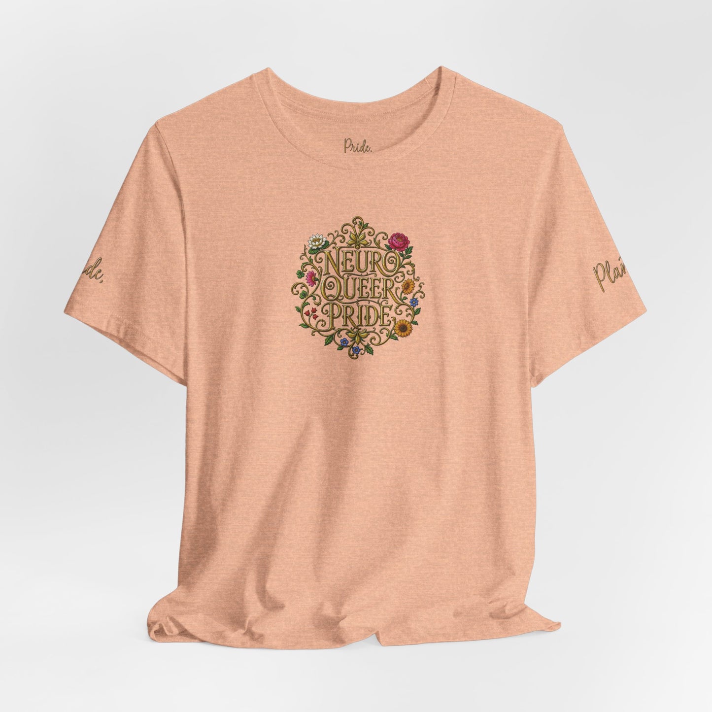 Neuro Queer Pride T-Shirt | Floral Neurodiversity Pride Tee