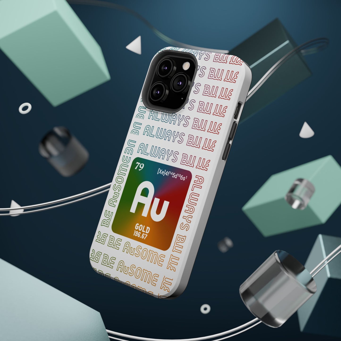 Magnetic Phone Case — 'Au Gold' Periodic Table Design (Be AuSome)