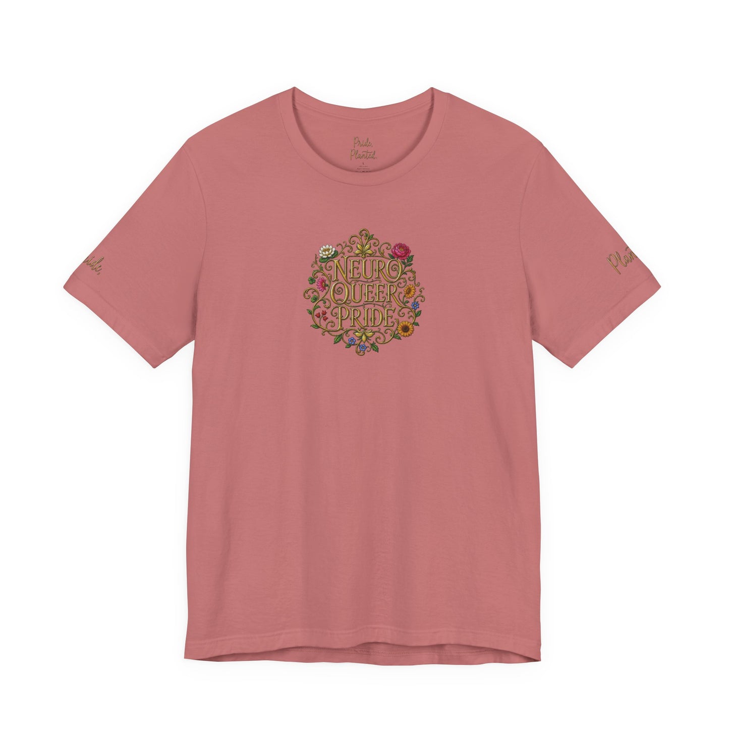 Neuro Queer Pride T-Shirt | Floral Neurodiversity Pride Tee