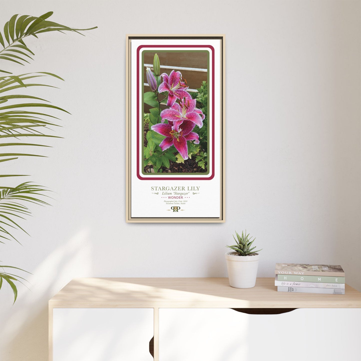Framed “Wonder” Stargazer Lily Botanical Wall Art - “PRIDE, PLANTED: ROOTED IN WORTH” COLLECTION