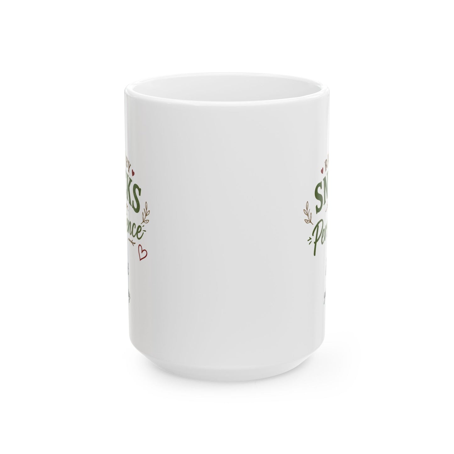 Raised by Snacks & Persistence — Ceramic Mug 15oz