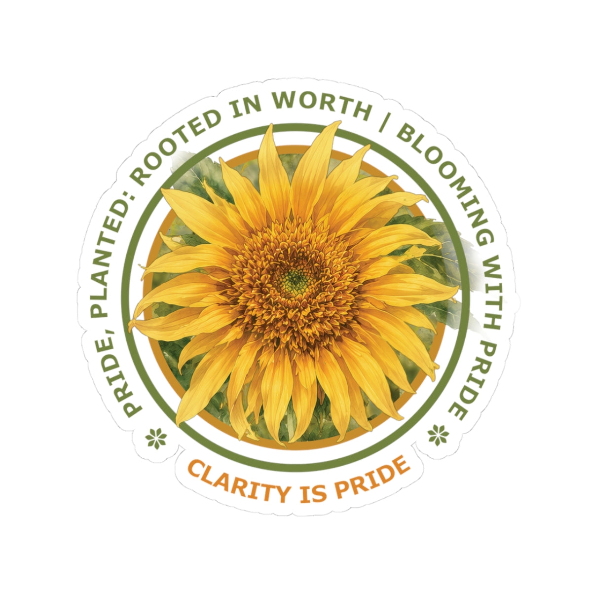 “Clarity Is Pride” Vinyl Sticker - Pride, Planted: Rooted in Worth collection.