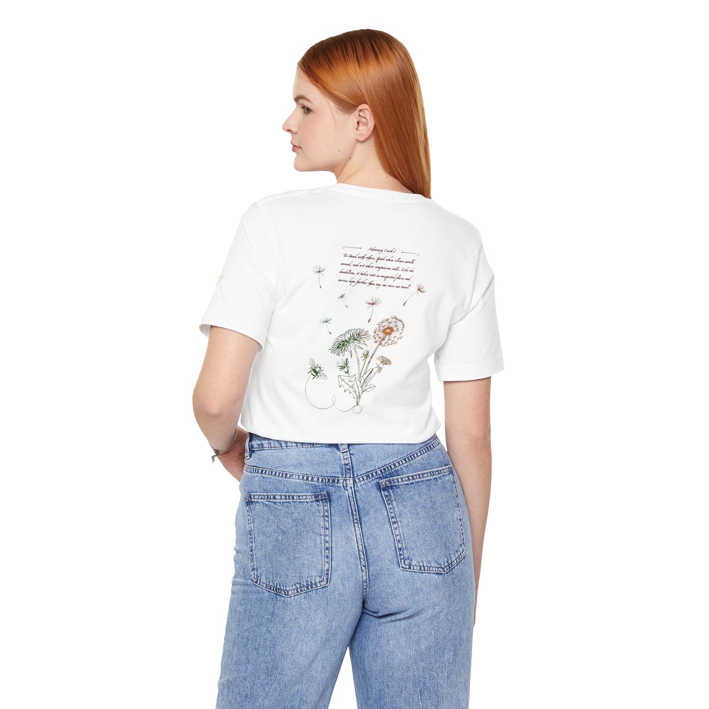 Dandelion & Bees Tee — “Stand Up. Speak Up. Act Up.” Floral Graphic Tee