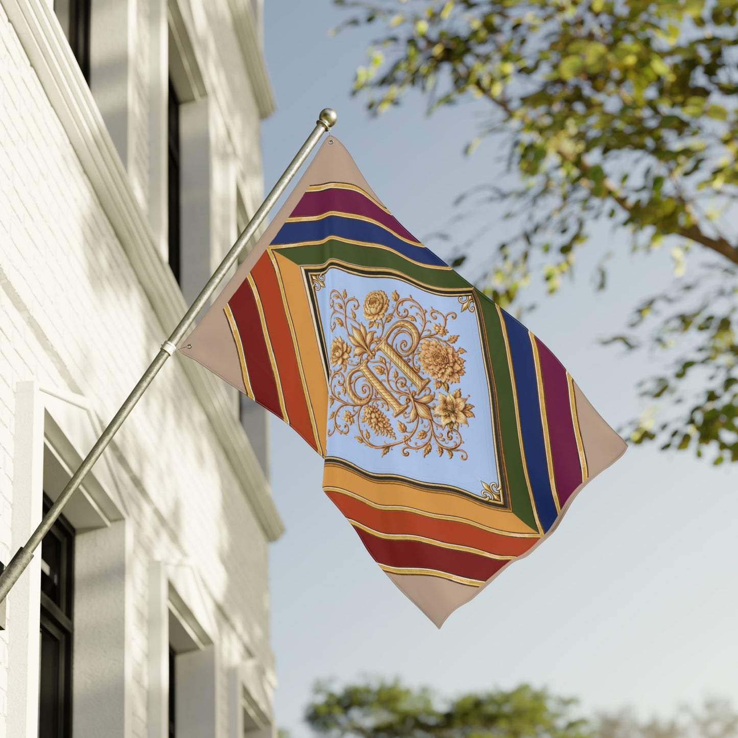"Pride,Planted.": Ornate Diamond Garden Flag — Double-Sided Decorative Outdoor Banner