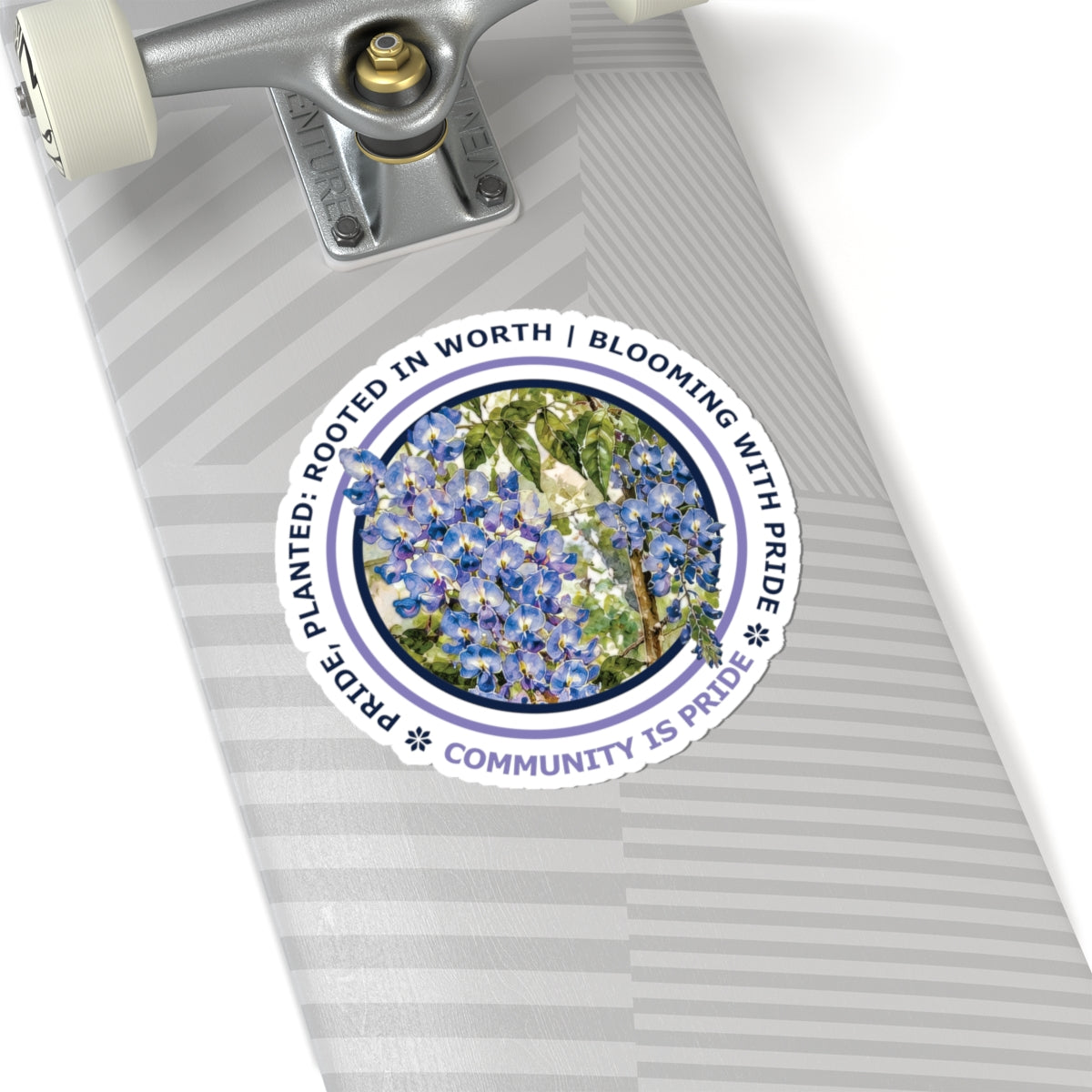 “Community Is Pride” Vinyl Sticker - Pride, Planted: Rooted in Worth collection.