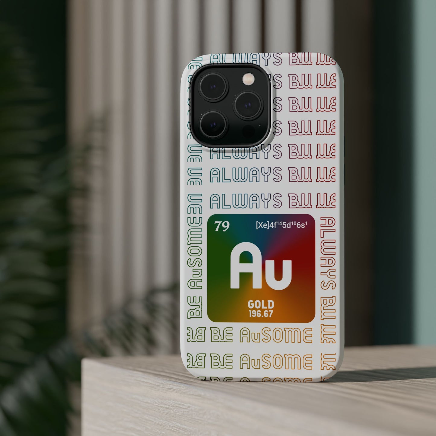 Magnetic Phone Case — 'Au Gold' Periodic Table Design (Be AuSome)