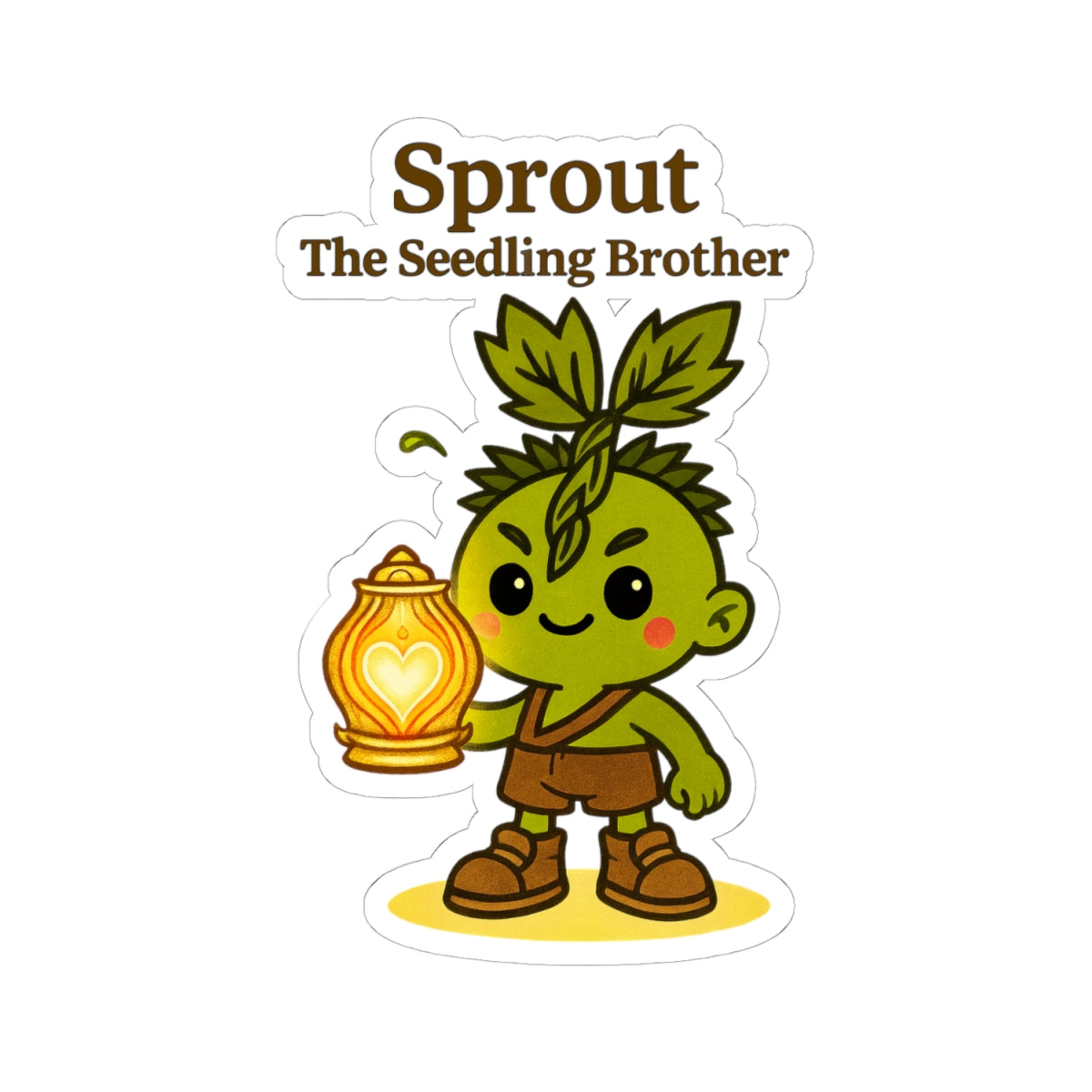 Heartlight Collection - Sprout The Seedling Brother Sticker — Cute Plant Character Kiss-Cut Sticker