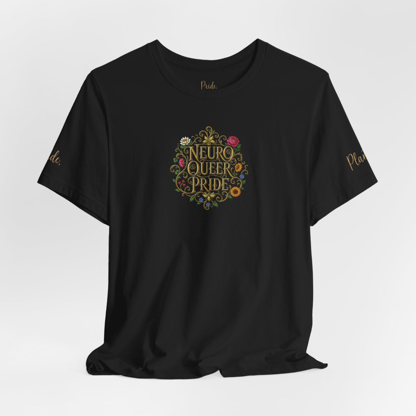 Neuro Queer Pride T-Shirt | Floral Neurodiversity Pride Tee