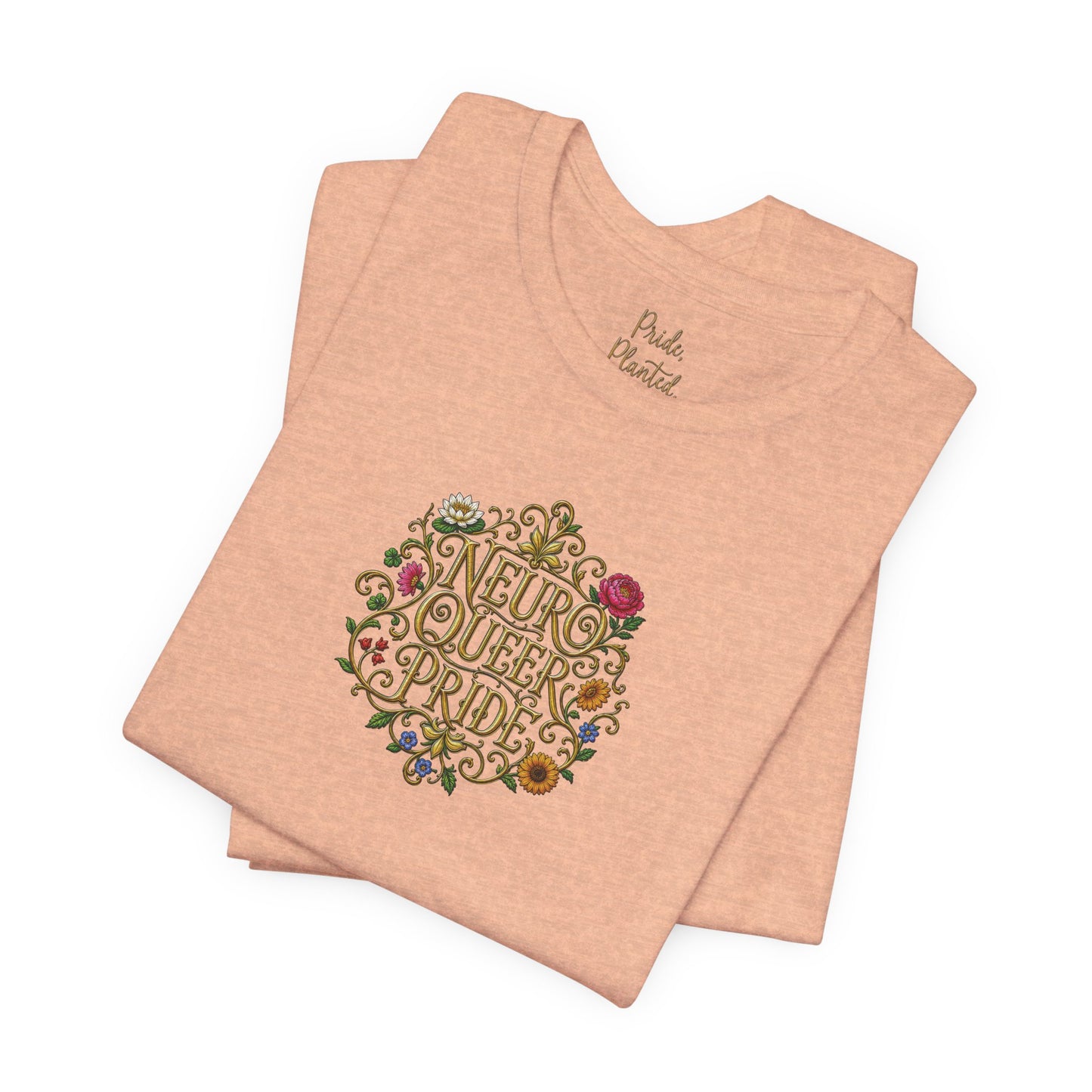 Neuro Queer Pride T-Shirt | Floral Neurodiversity Pride Tee