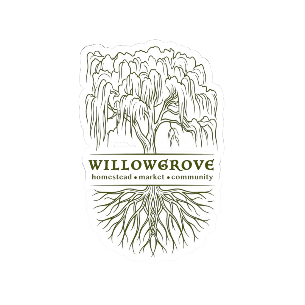 Willowgrove Market: Willow Tree Logo Sticker for Homestead & Market — Kiss-Cut Sticker