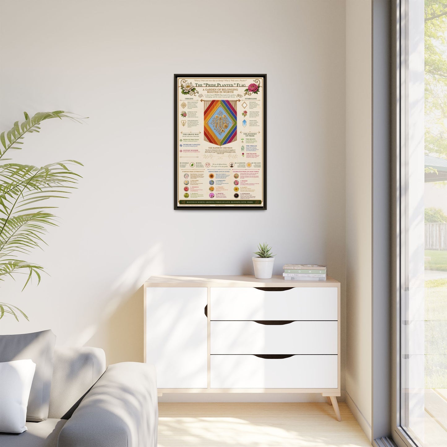 Framed Matte Canvas — Pride, Planted Flag | Garden of Belonging Art Print