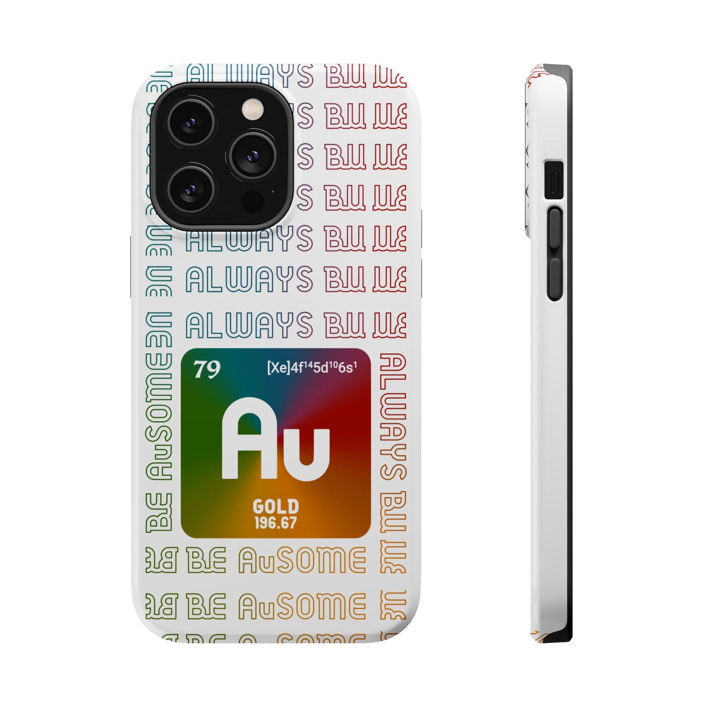 Magnetic Phone Case — 'Au Gold' Periodic Table Design (Be AuSome)