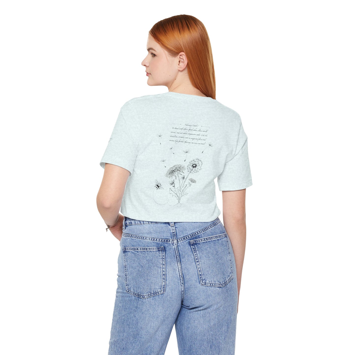 Dandelion & Bees Tee — “Stand Up. Speak Up. Act Up.” Floral Graphic Tee