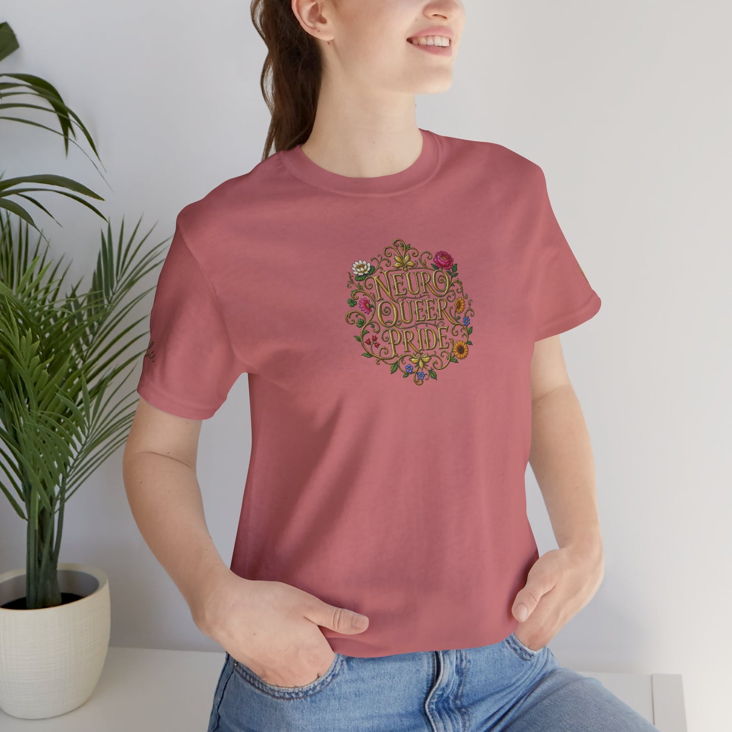 Neuro Queer Pride T-Shirt | Floral Neurodiversity Pride Tee