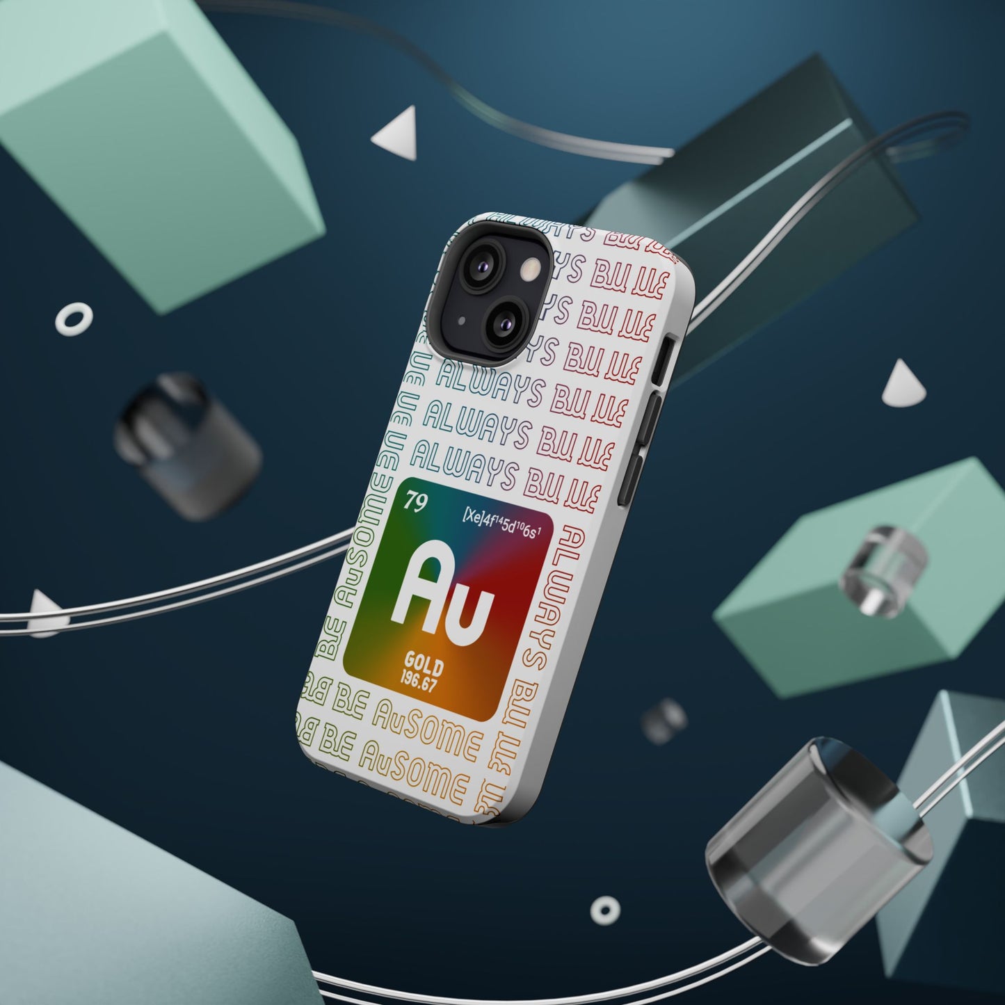 Magnetic Phone Case — 'Au Gold' Periodic Table Design (Be AuSome)