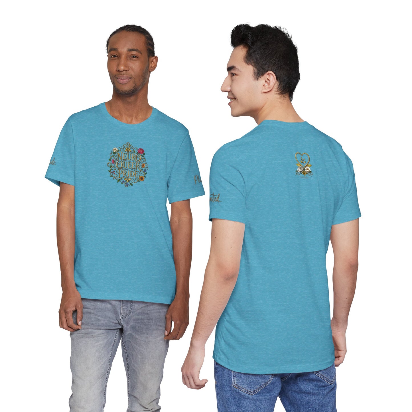 Neuro Queer Pride T-Shirt | Floral Neurodiversity Pride Tee