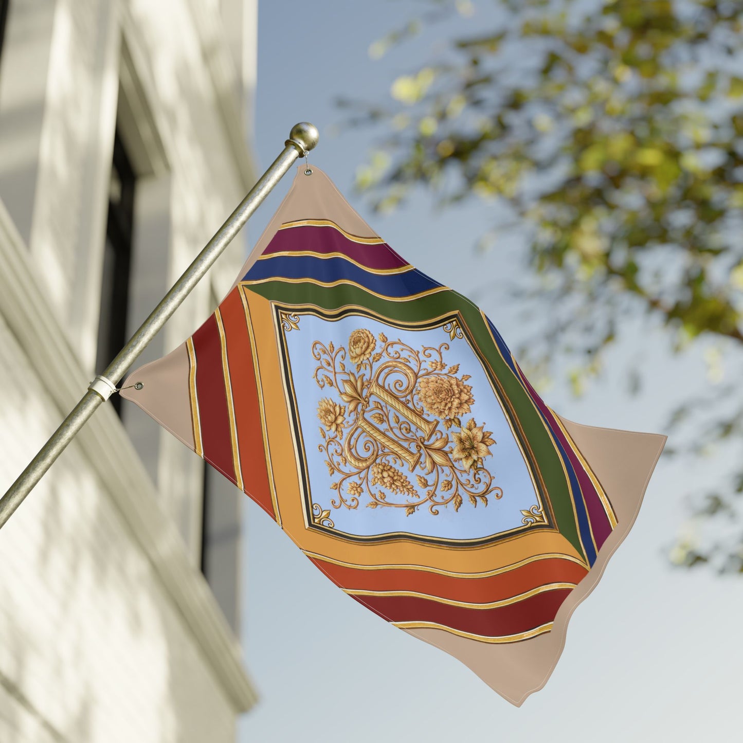 "Pride,Planted.": Ornate Diamond Garden Flag — Double-Sided Decorative Outdoor Banner
