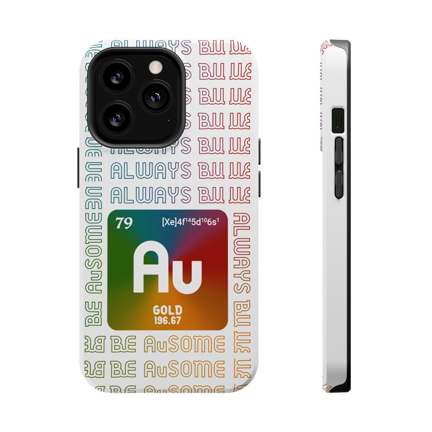 Magnetic Phone Case — 'Au Gold' Periodic Table Design (Be AuSome)