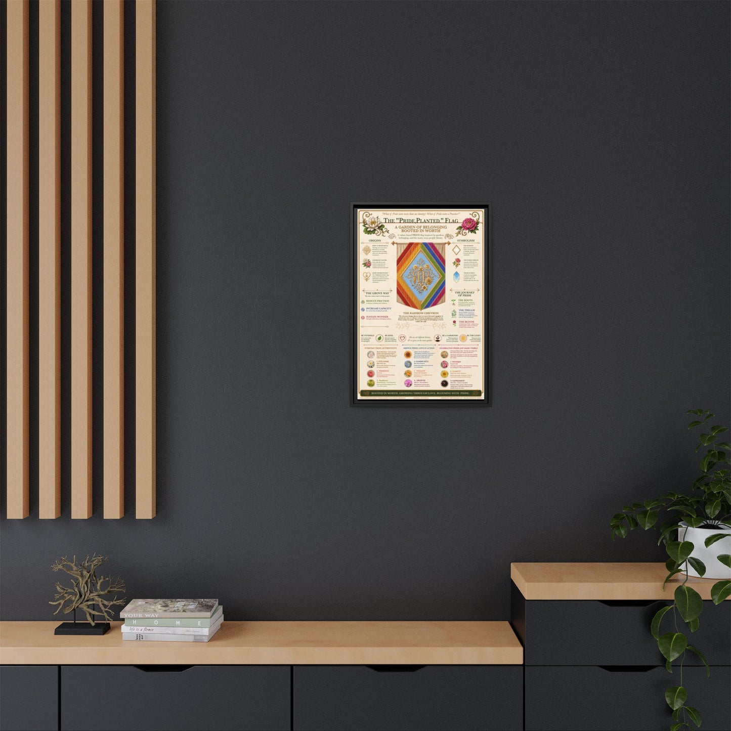 Framed Matte Canvas — Pride, Planted Flag | Garden of Belonging Art Print