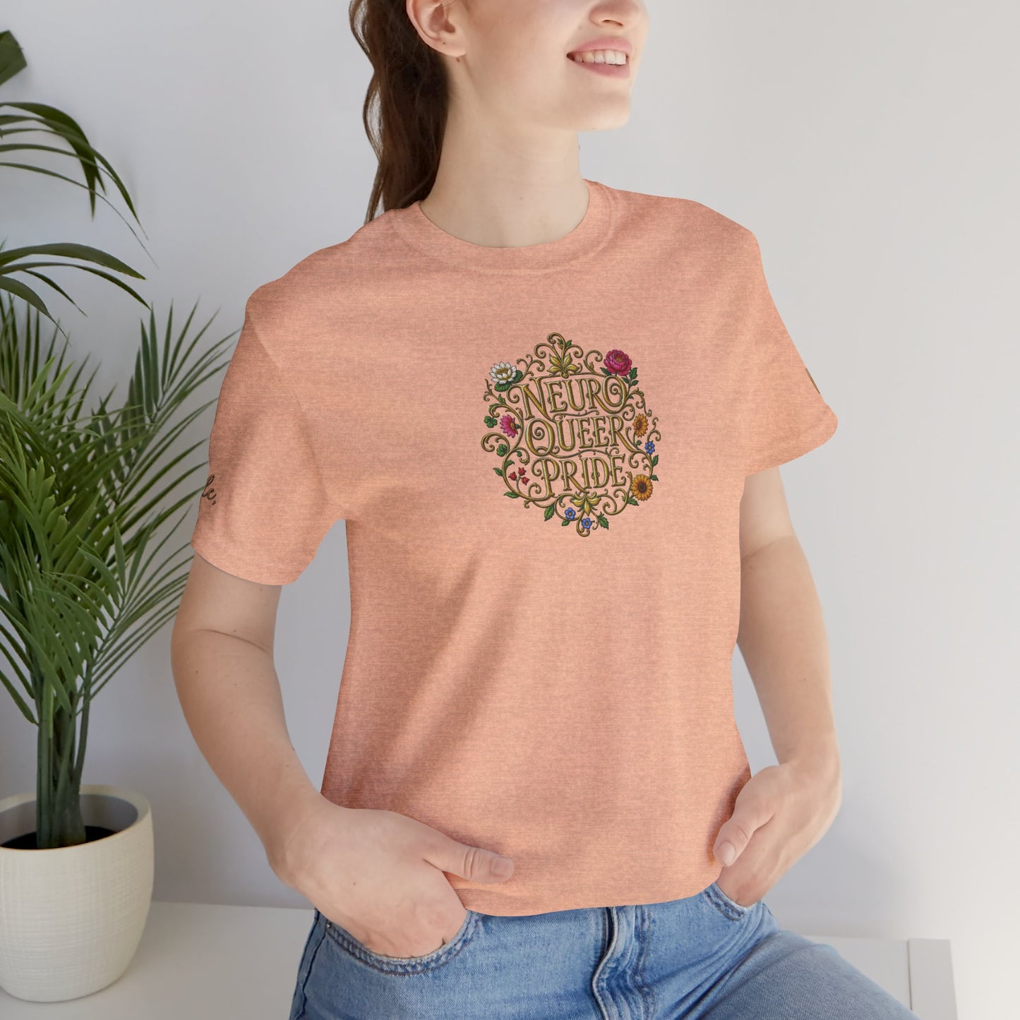Neuro Queer Pride T-Shirt | Floral Neurodiversity Pride Tee