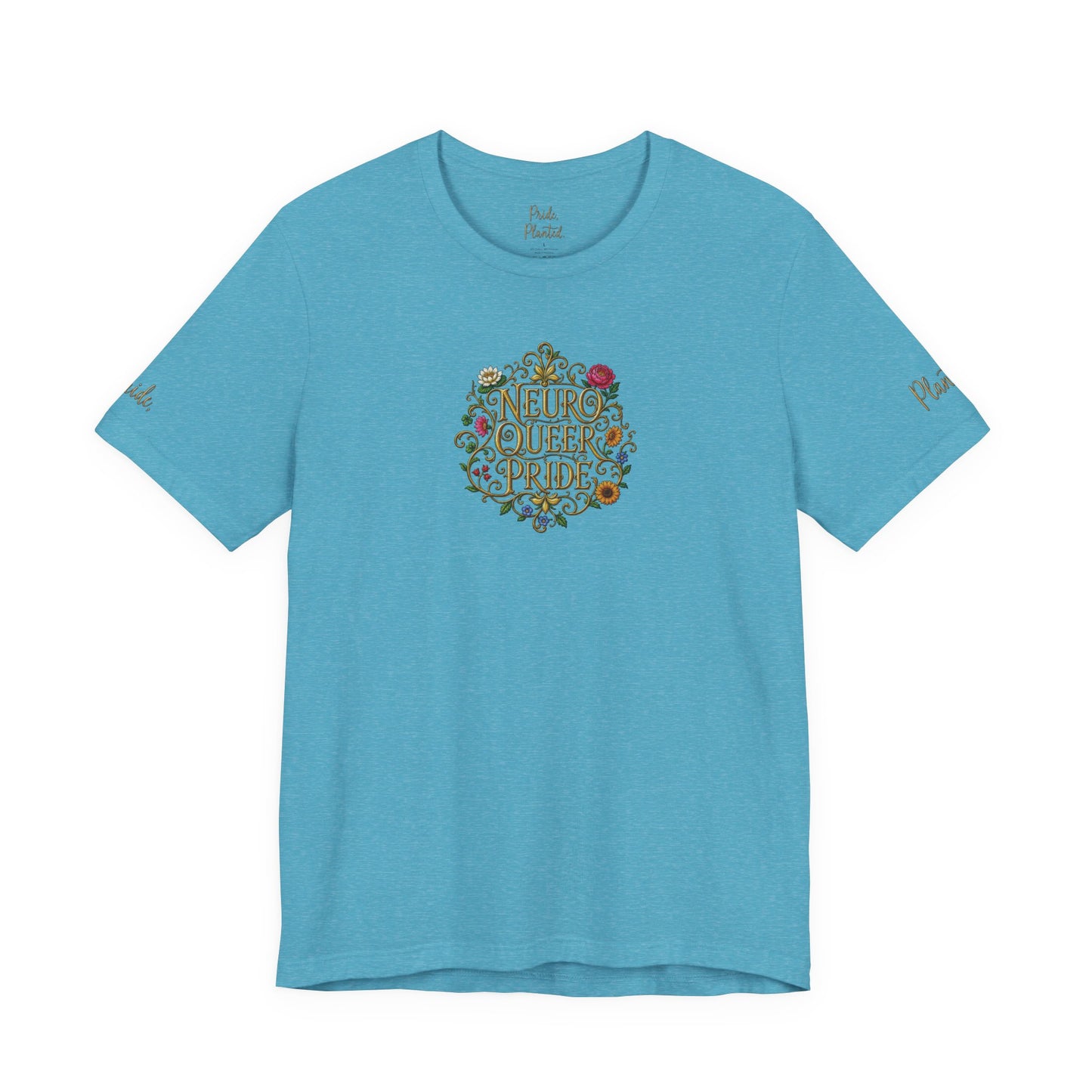 Neuro Queer Pride T-Shirt | Floral Neurodiversity Pride Tee