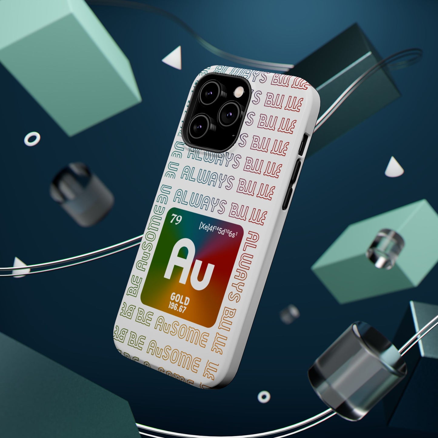 Magnetic Phone Case — 'Au Gold' Periodic Table Design (Be AuSome)