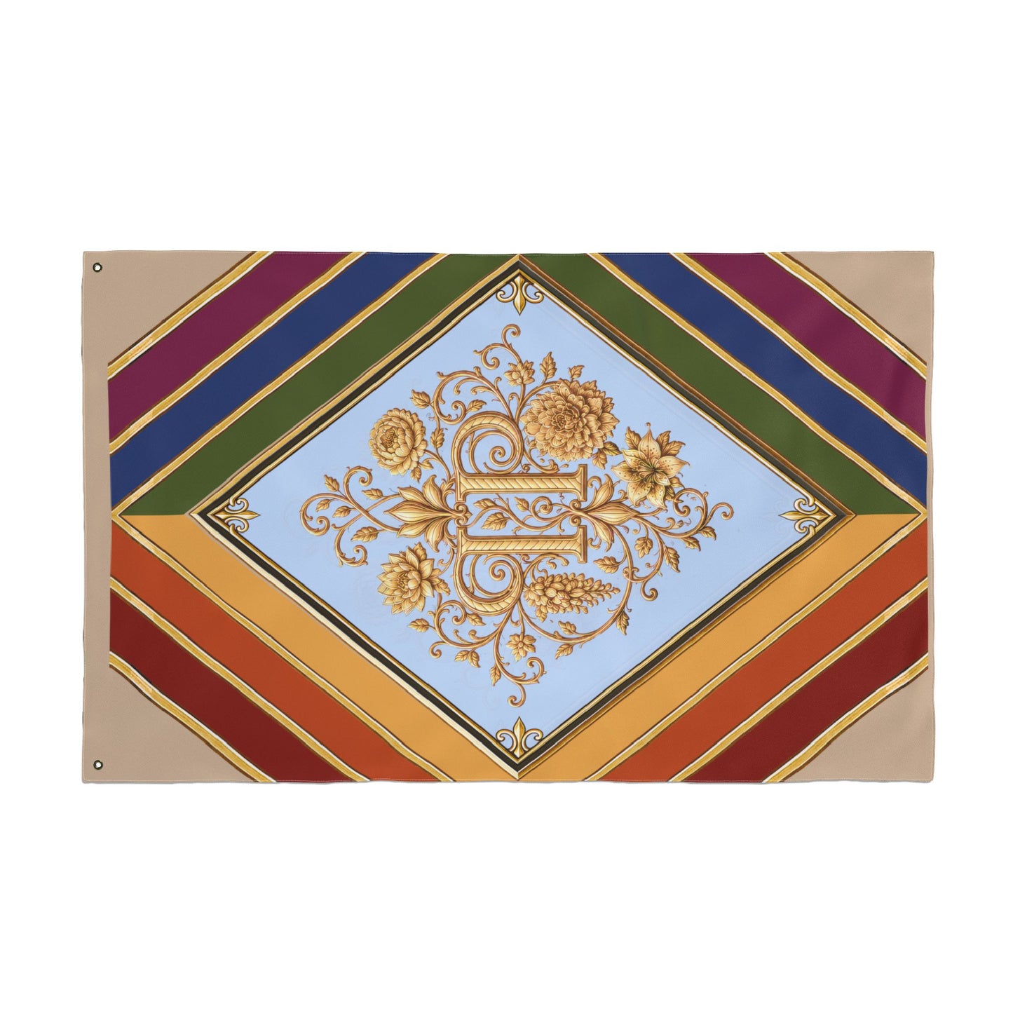 "Pride,Planted.": Ornate Diamond Garden Flag — Double-Sided Decorative Outdoor Banner