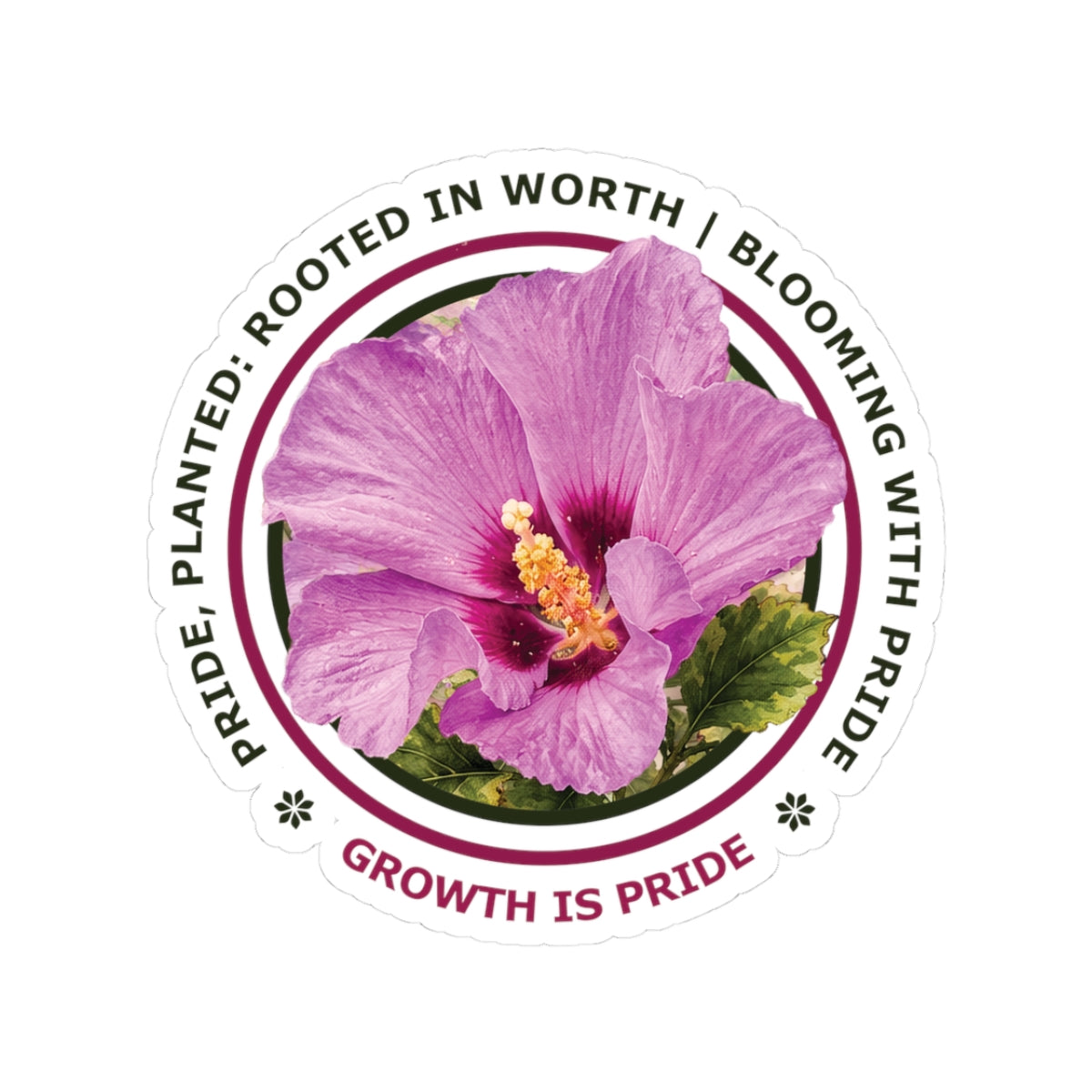 “Growth Is Pride” Vinyl Sticker - Pride, Planted: Rooted in Worth collection.