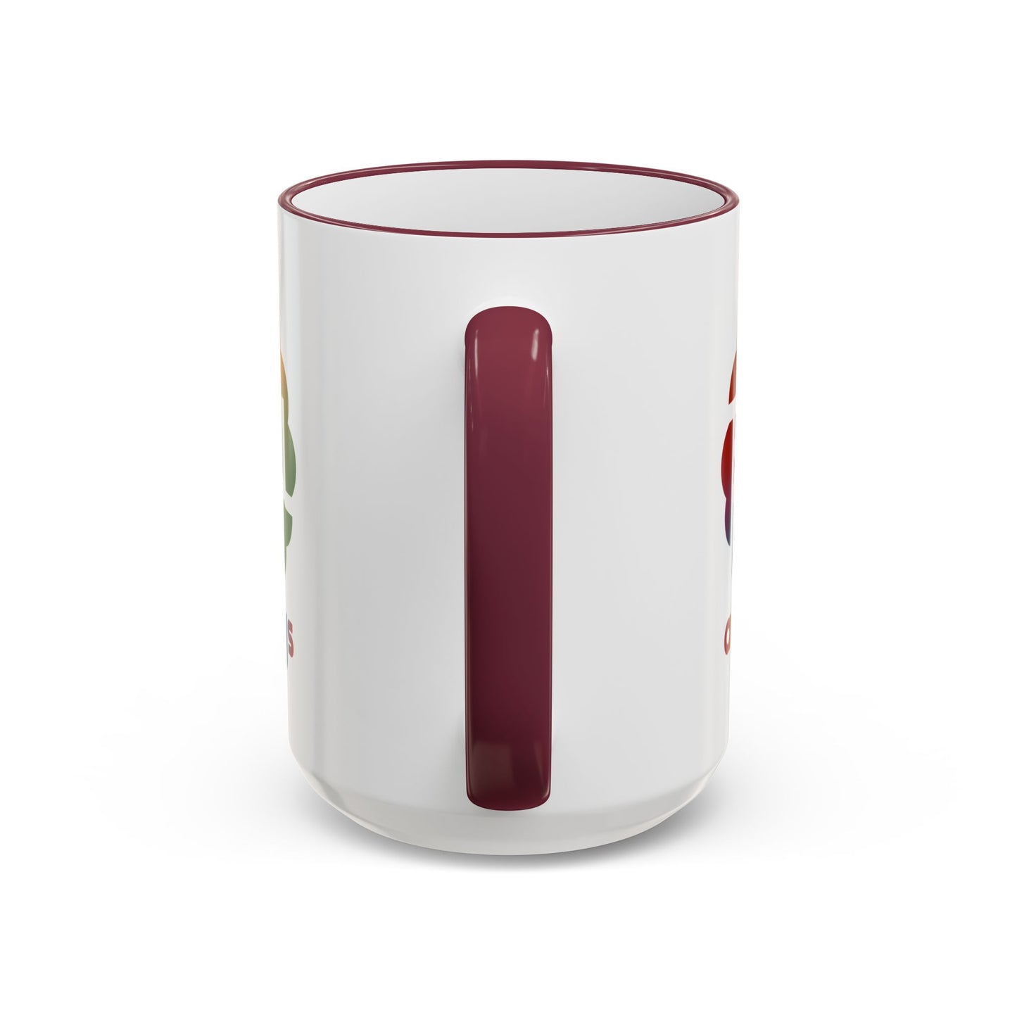 Always BU 15oz Accent Rim & Handle Mug — 'Be You' Rainbow Brain Ceramic Coffee Cup