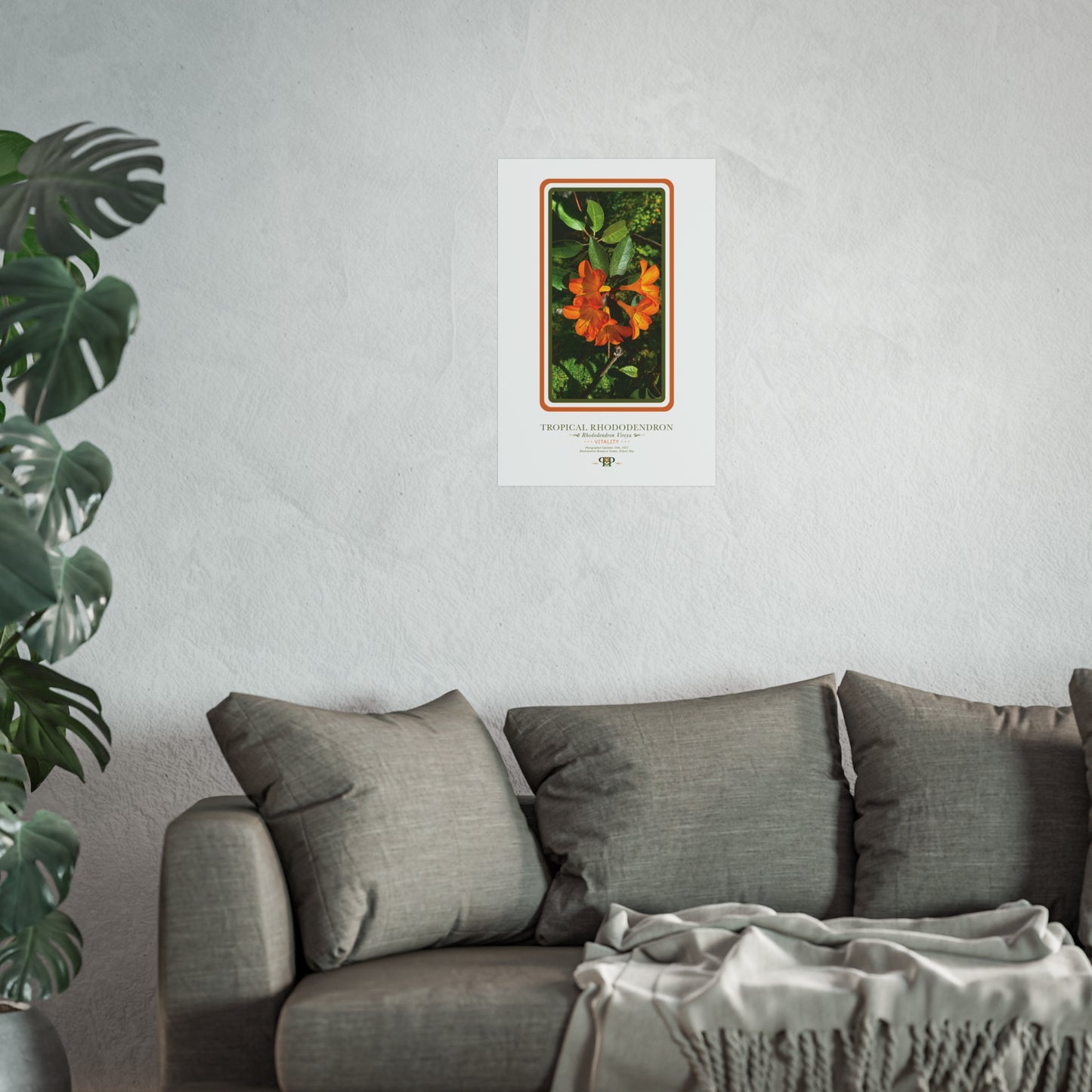 Orange Azalea Fine Art Poster | Botanical Wall Art | Vitality Nature Print