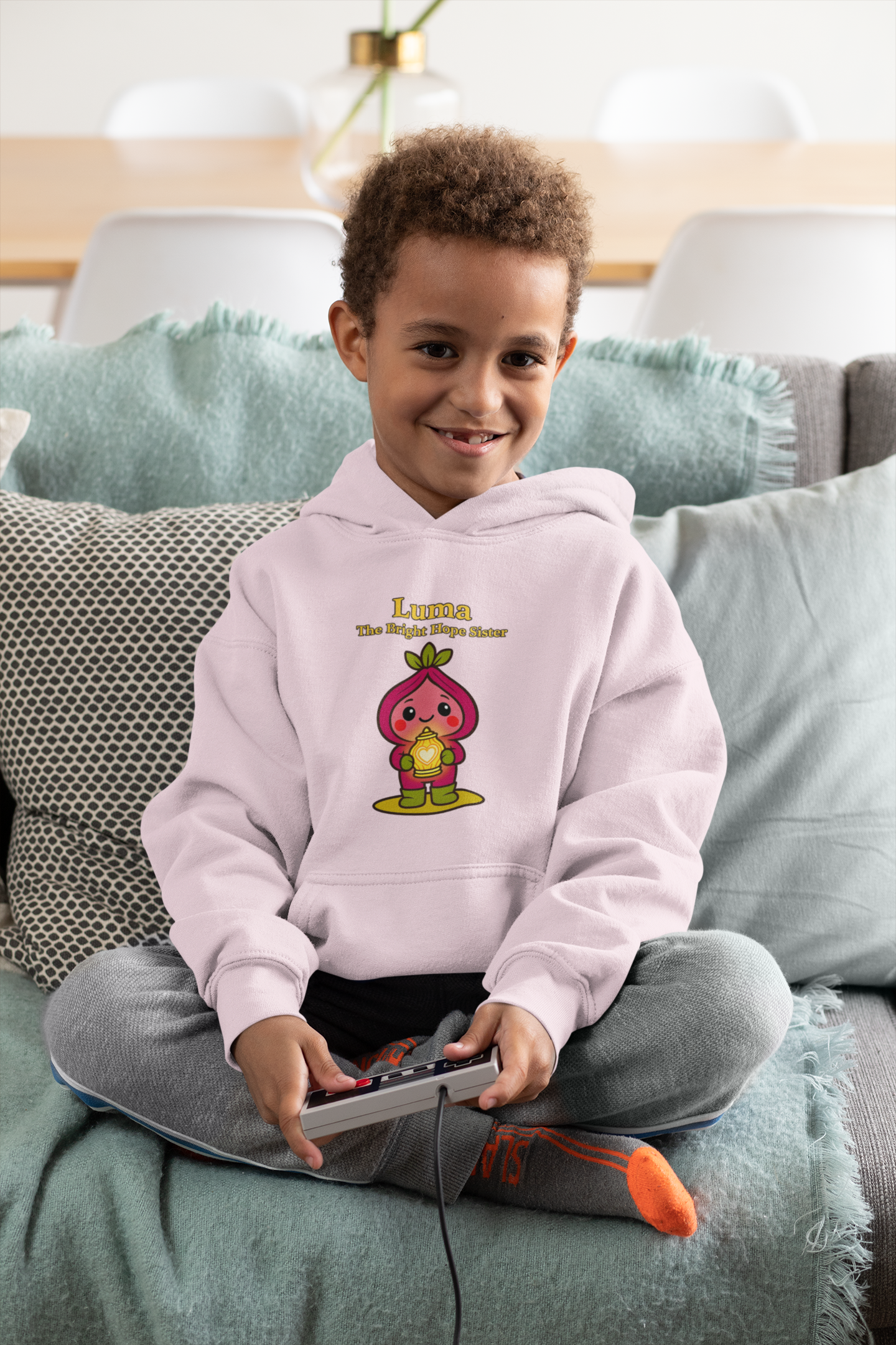 Heartlight Collection: 'Luma the Dreamer' Camping Twins Cute Kids Hooded Sweatshirt